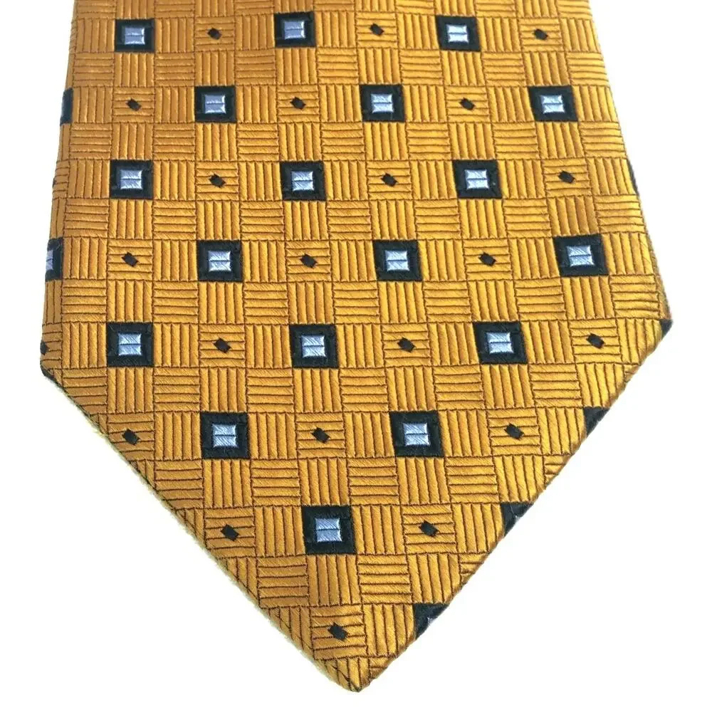 Robert Talbott Geometric Silk Tie Best of Class Nordstrom Golden Yellow Blue USA
